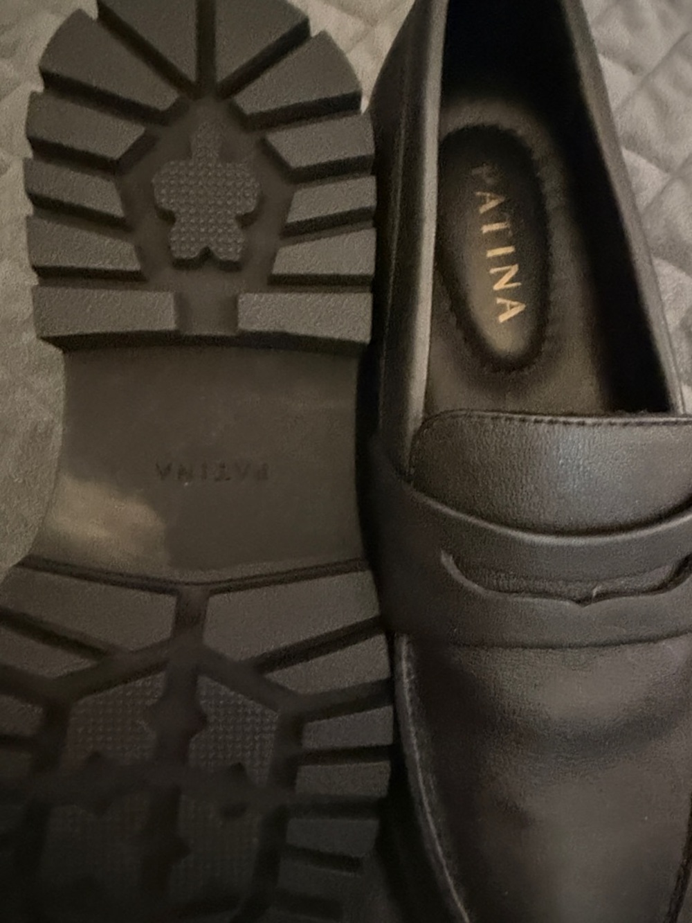 Patina Black Leather Penny Loafers for Women - Picture 4 of 5
